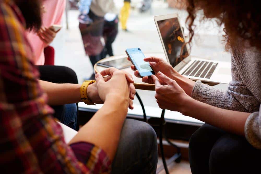 Women looking at her phone