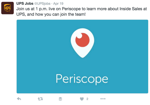 UPS on periscope - using social media to recruit