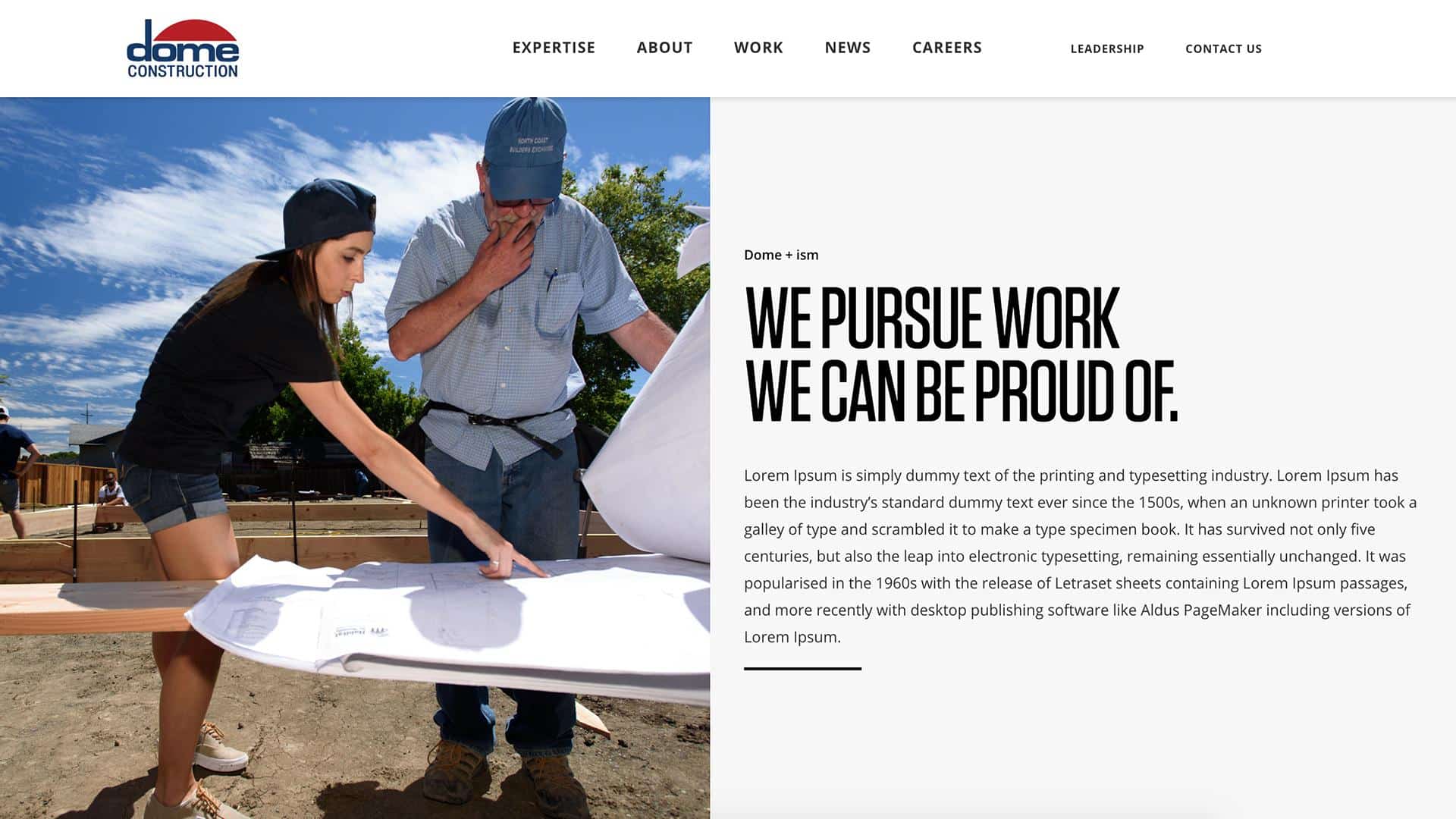 Dome website page