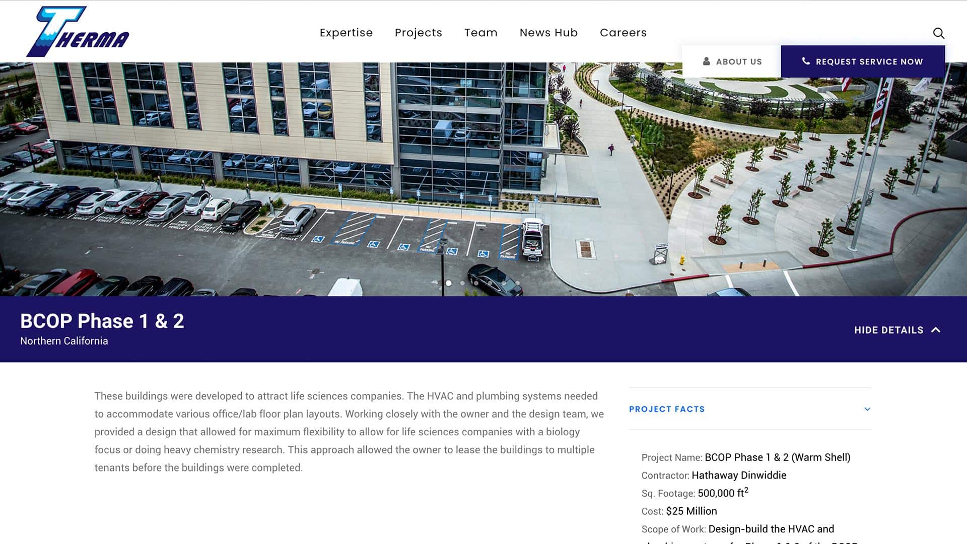 Client website page