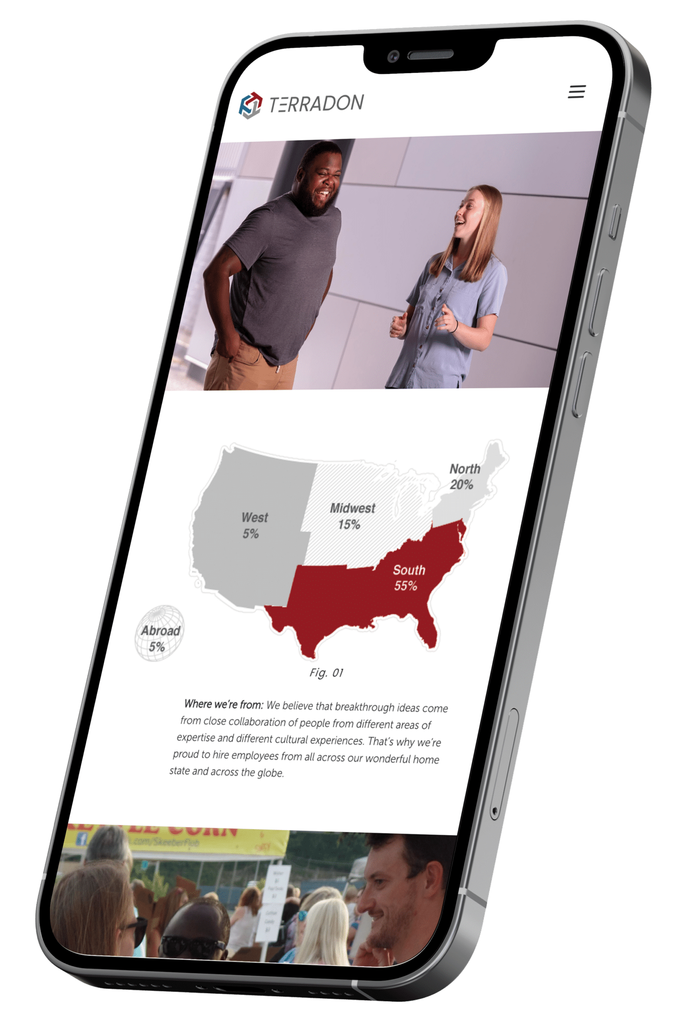 Terradon Website on Iphone